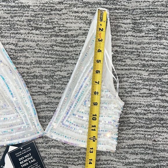 NWT Retrofete Magda Sequins Top Small White Revolve - Picture 7 of 12